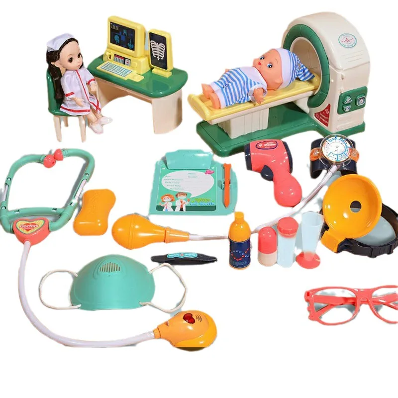 Simulação Médico Role Play Set para Crianças, Ct Machine, Doutor e Enfermeiros, Jogo de Cena, Finja Brincar Brinquedo, Brinquedo Educativo para 6 Anos