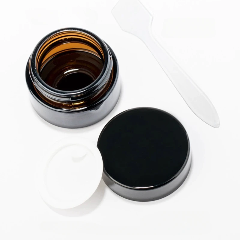 5g-50g Amber Brown Glass Cosmetic Jar Face Cream Bottles Portable Travel Face Cream Cosmetic Container Accessories