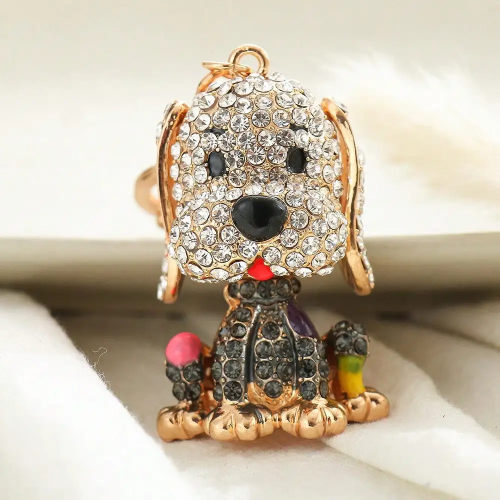 Niedlicher Welpen-Schlüsselanhänger Metall-Taschenanhänger Cartoon-Hund Kreativer Autoschlüsselring Kleines Geschenk – Detail 1