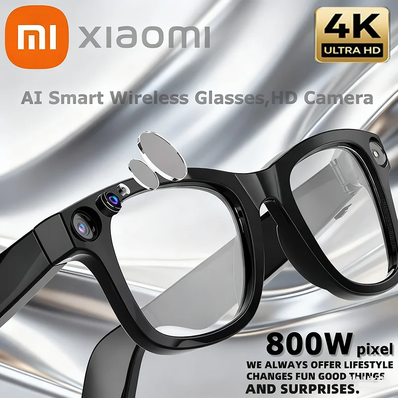 نظارات Xiaomi 6K الذكية AI 800 وات بكسل كاميرا تصوير صور فيديو مساعد صوتي ترجمة المكالمات نظارات بلوتوث مقاومة للماء #1