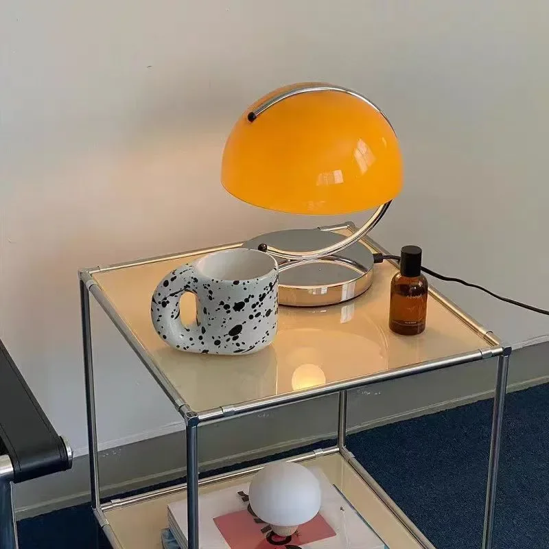 Minimalist Bauhaus Table Lamp Orange Small Pudding Lamp Bedroom Instagram Beside Lights Modern Living Room Mooding Night Lamp