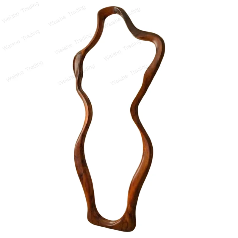 Medieval household full-body mirror special-shaped irregular wall-mounted French wall-facing full-length mirror art
