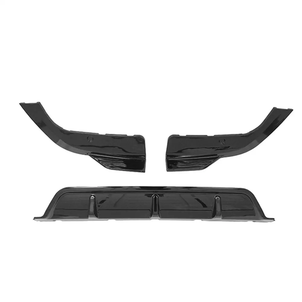 For BMW X5 G05 MSport 2019-2020 Rear Bumper Iip Chin Splitter Diffuser Iower Spoiler 3PCS Protective ABS Material Black Carbon M