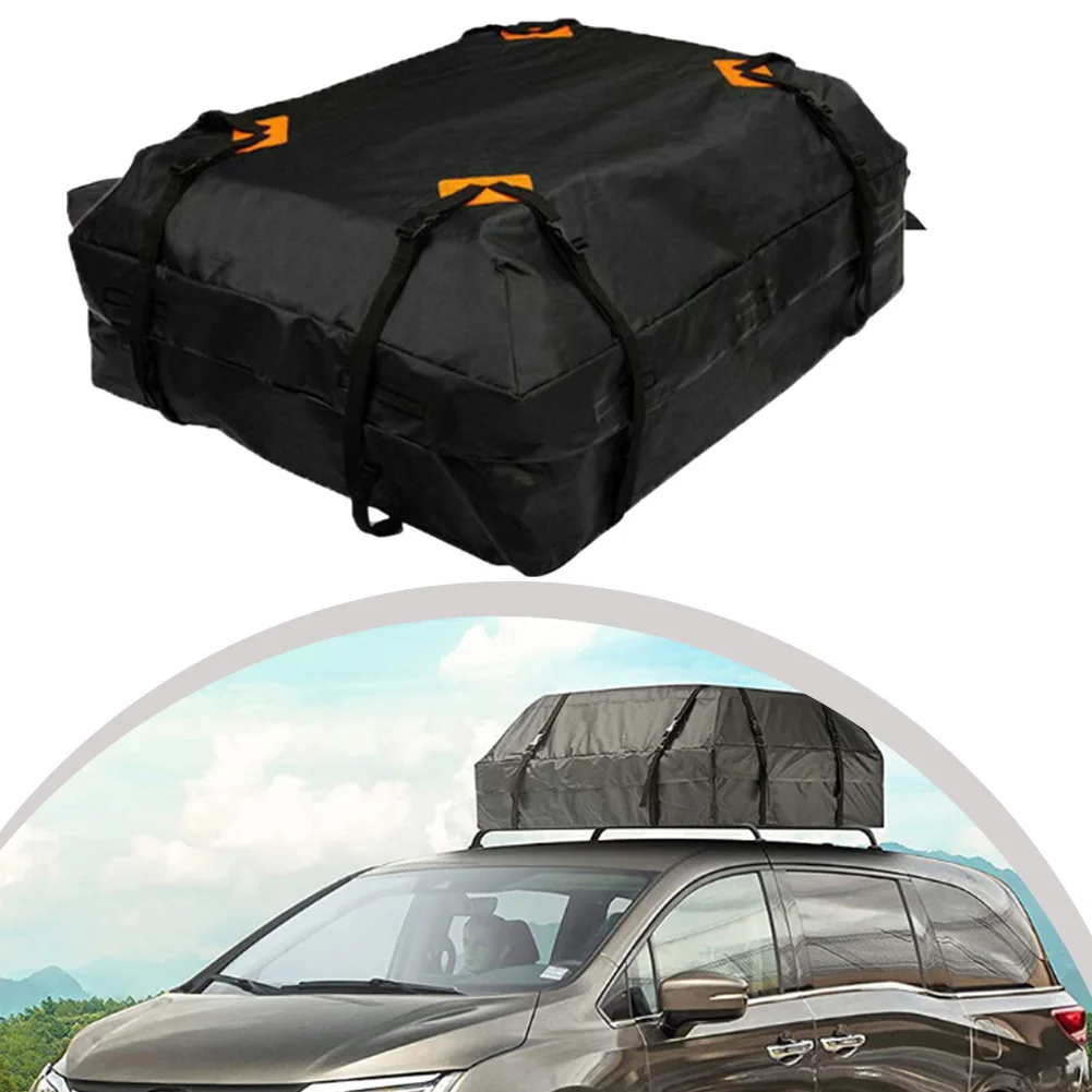 600D Car Roof Storage Cube Bag 425L Waterproof Cargo Luggage Carrier Storage Bag For Travel Camping Car Roof Pack