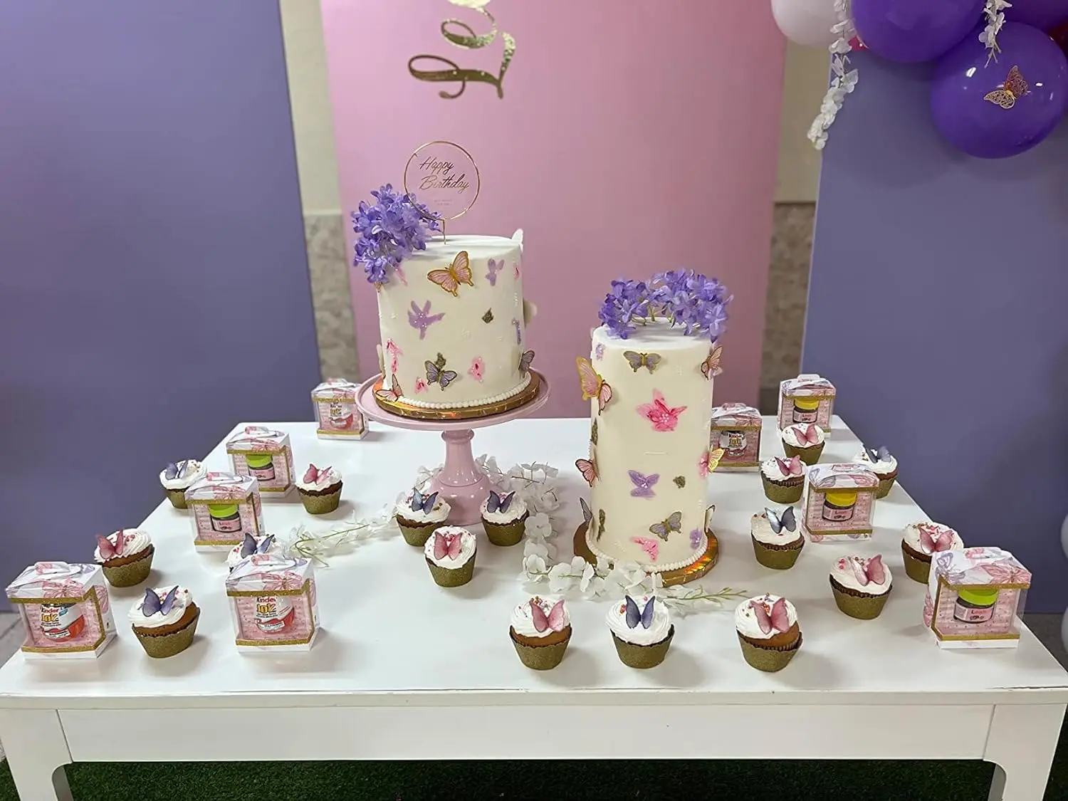 48/160 Stück rosa Schmetterlinge Cupcake Topper Papier Schmetterling Kuchen Topper für Geburtstag Braut Baby Dusche Mädchen Kuchen Dekorationen – Detail 23