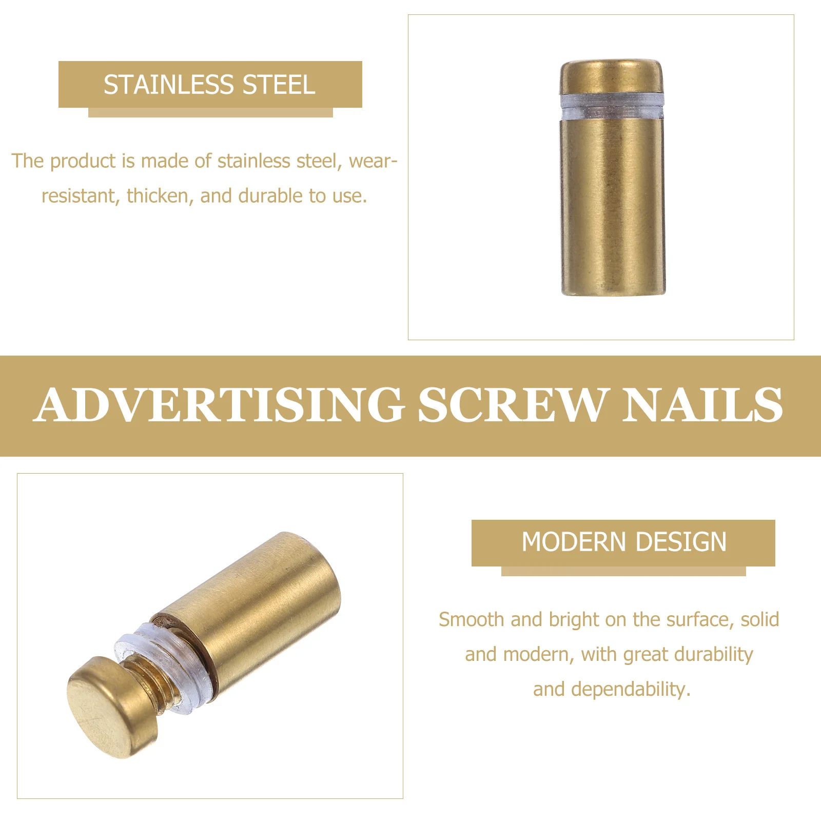 

12Pcs Advertising Nail Corrosion Resistant Stainless Steel Sign Holders for Retail Store Market Displays Advertising Nail