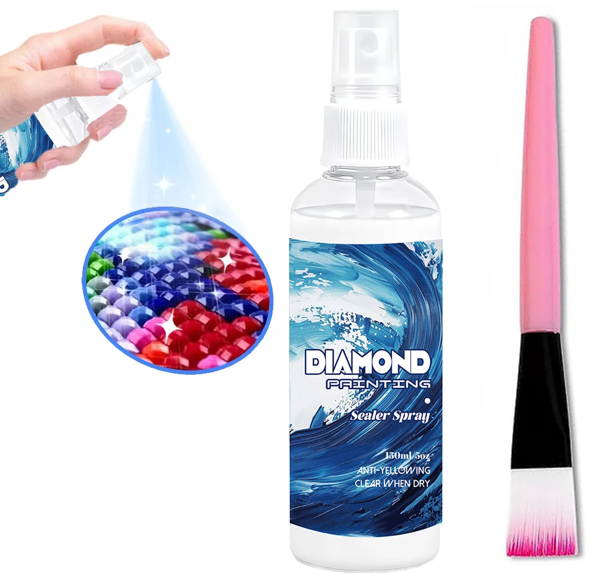 150ml Diamond Painting Sealant Spray Craft Art And Craft  Adhesive Glue Quick Dry Clear Diamond Artwork Fixing Protective Spray