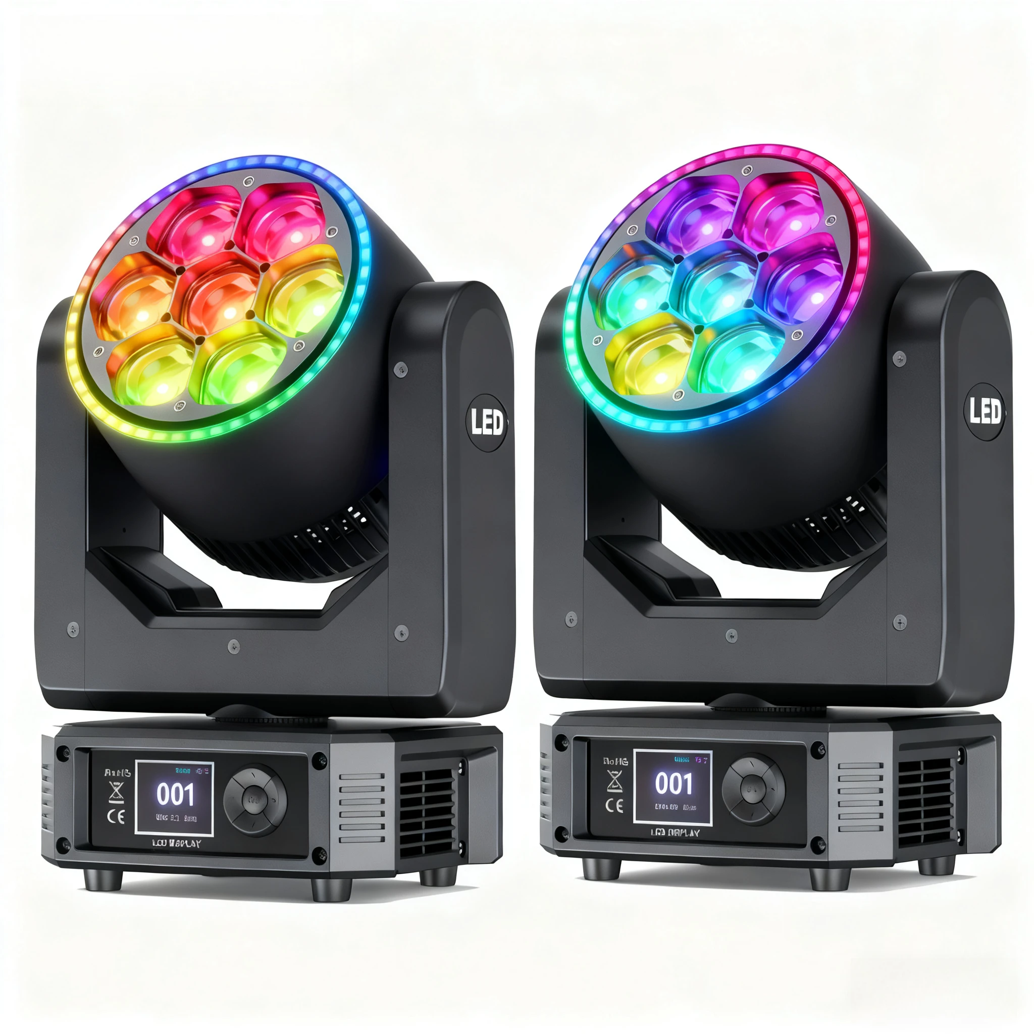 

4PCS 7x30W Beam Moving Head Light RGBW 4in1 LED Stage Effect Lighting Projector Focusing Lights for Party Theater Live Show Club