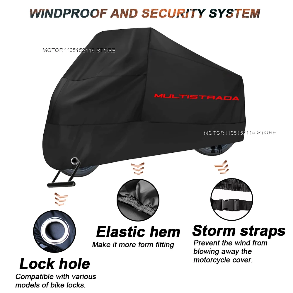 Motorcycle Cover Waterproof All Season Dustproof Uv Protective Outdoor Scooter Rain Cover For Ducati Multistrada 1200