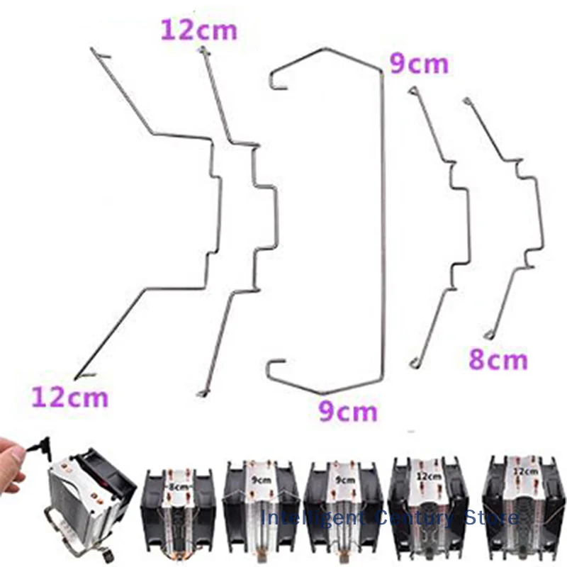 1 pair CPU heatsink fan hooks retaining bracket Fan clips Spring steel fan clips secure the fan to the heatsink