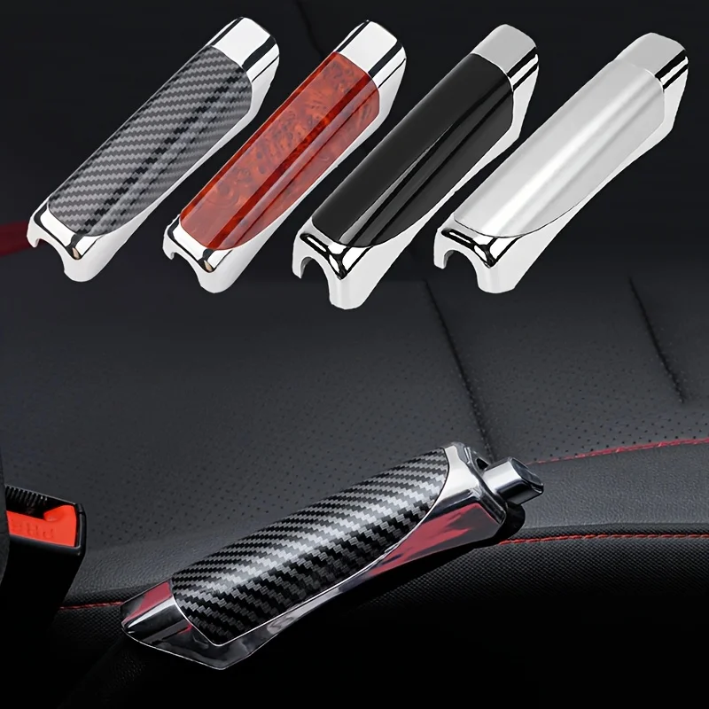 Universal Car Handbrake Grips Hand Brake Cover Protection Cover Carbon Fiber Parking Brake Decoration Shell Interior Accessories
