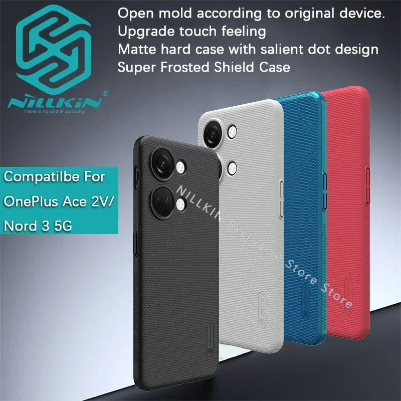Nillkin для OPPO K12X/OnePlus Nord CE4 Lite/2V/Ace 3V/Nord 3, суперматовый Защитный пластиковый чехол для телефона