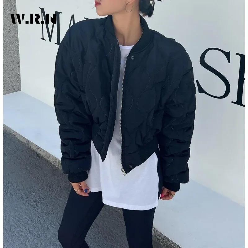 2024 Winter Korean Casual Single Breasted Parkas Basics Zipper Jacket For Women Short Outerwear Sheath Warm Fashion Solid Coat