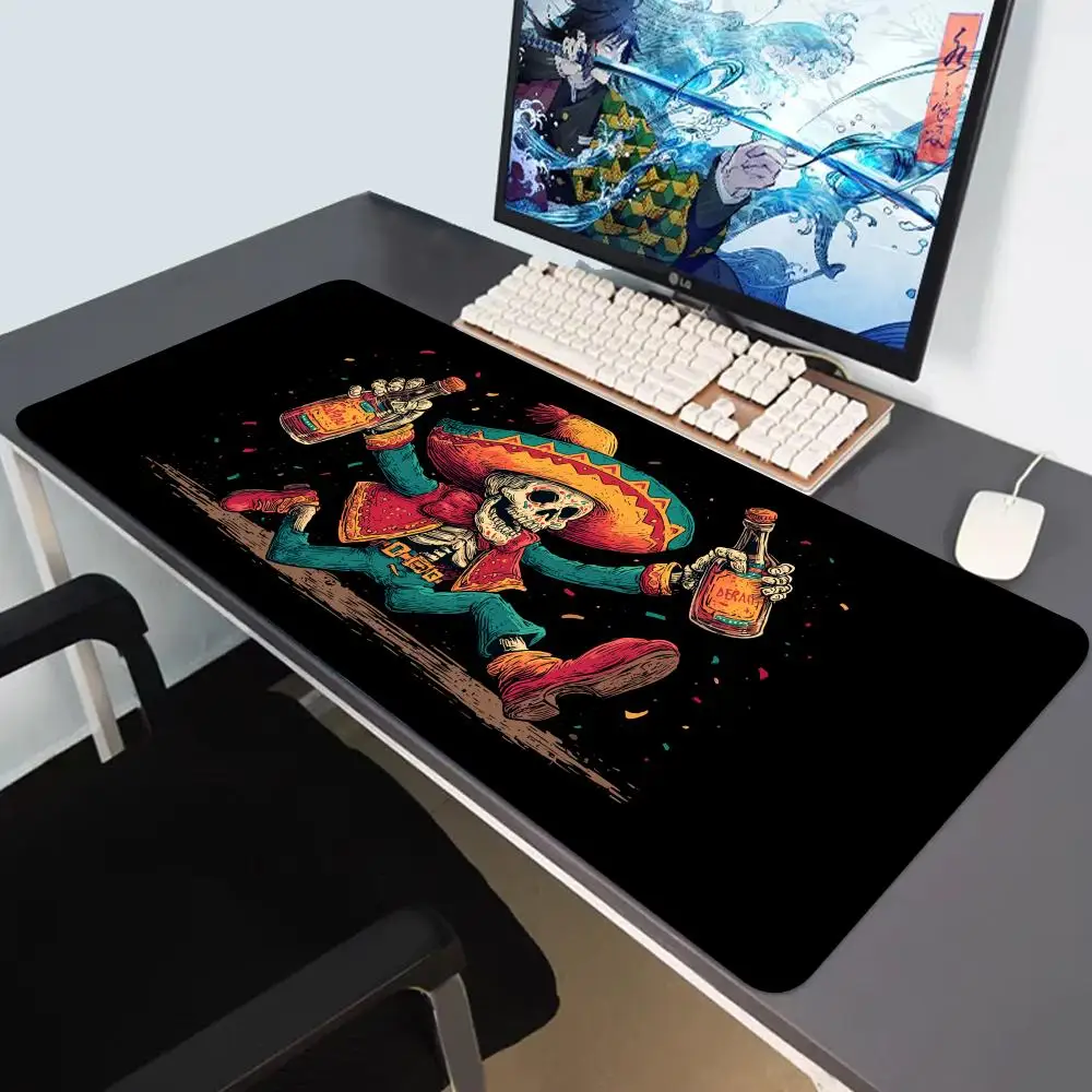 

Sugar Skull Floral Deskmat Mexican Day of The Dead Mouse Pad Large Dia De Los Muertos Notepad Colorful Calavera Pattern Mousepad