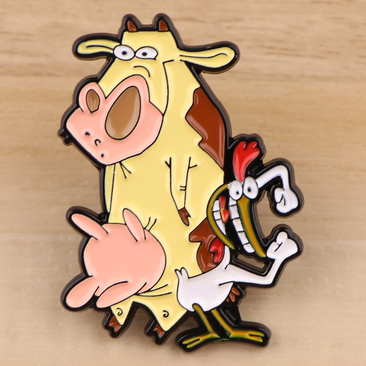 Anime Cow and Chicken Enamel Pins Brooches Badges on Backpack Lapel Pins Cartoon Jewelry Decoration Gift Clothes Accessories