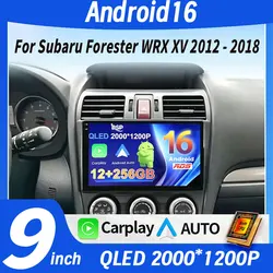 Android 16 For Subaru Forester WRX XV 2012 - 2018 2K QLED Stereo Car Radio Multimedia Video Player GPS 4G CarPlay
