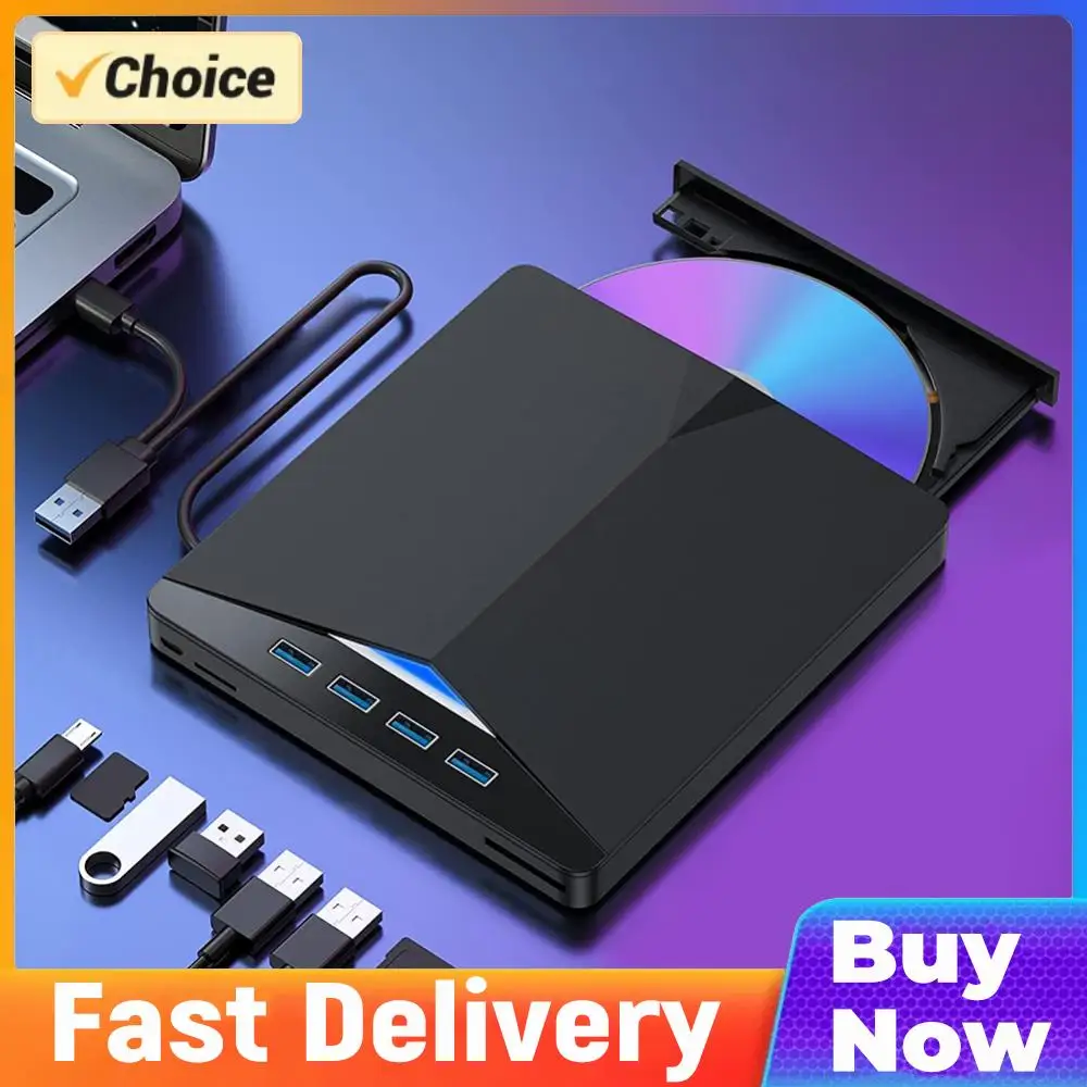 

Внешний мобильный привод 7 в 1 USB3.0 Type-C, записывающее устройство CD/DVD, Plug-and-Play для Windows 11/10/8/7/Linux/OS