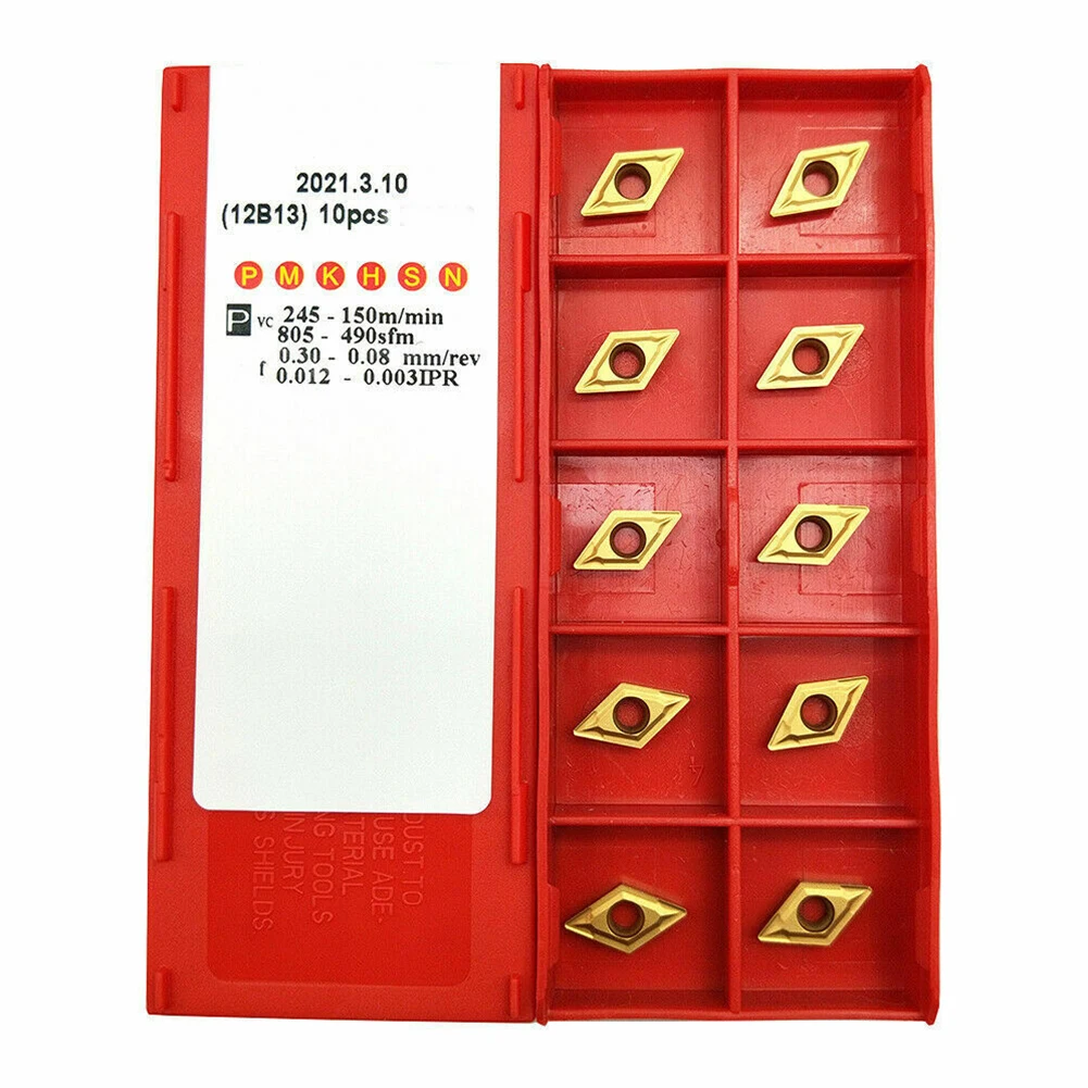 DCMT070204 Indexable Carbide Turning Insert Designed for SDJCR and SDJCL Lathe Tool Holders 7x2mm Dimensions R0.4 Radius