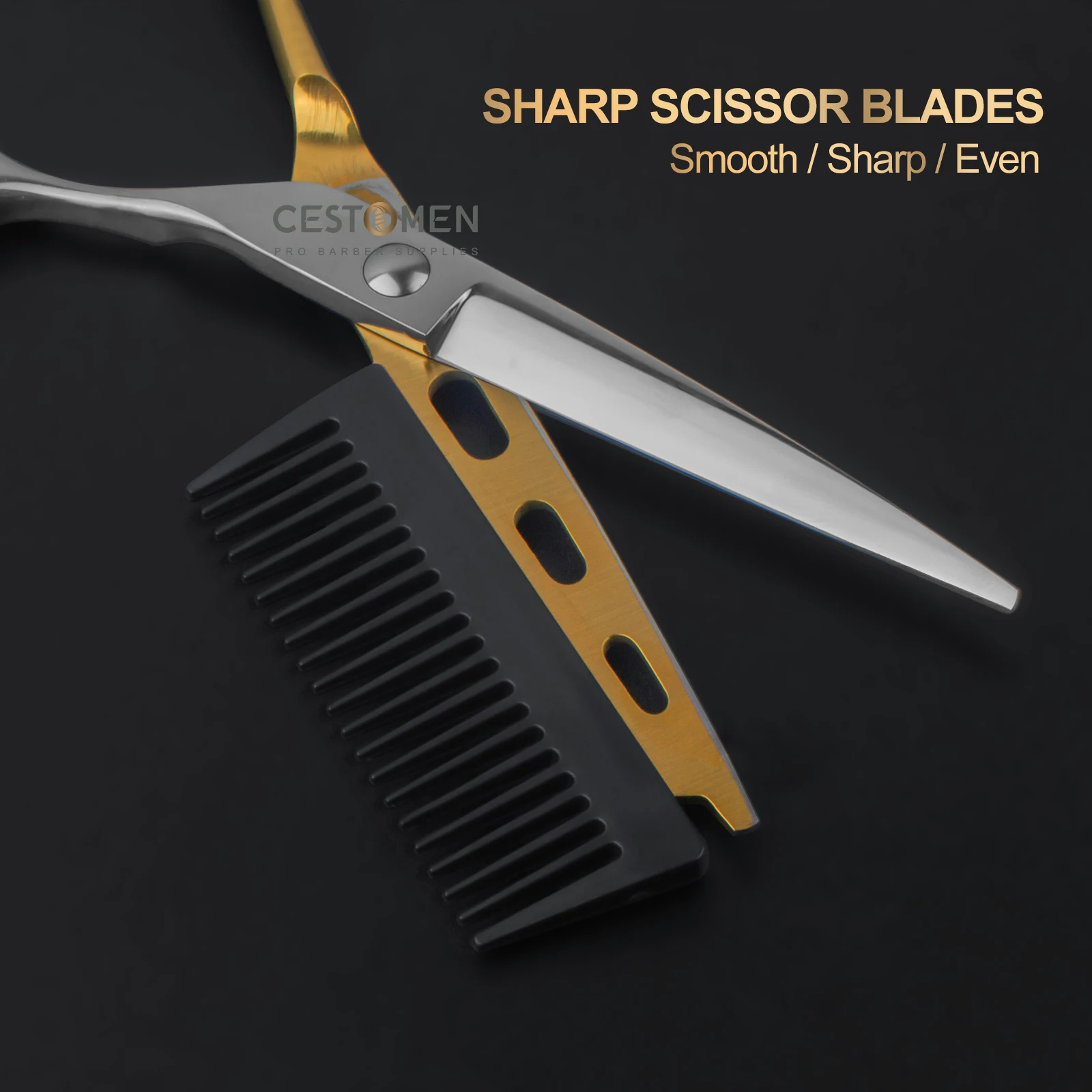 Alat Salon penata rambut profesional terbaru, sisir pemotong rambut 2 dalam 1 6 inci baja JP440C untuk penata rambut