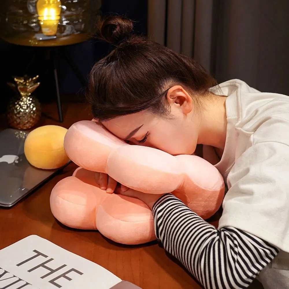 Cuscino scaldamani a doppia faccia e seta di ghiaccio Fiore super morbido Cuscino per pisolino da ufficio Tenere a mano Cuscino per fiori di cartone animato Farcito Uomo Donna