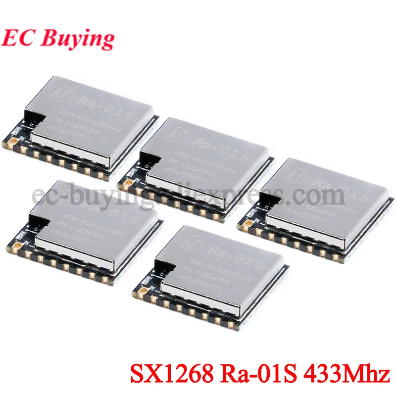 5pcs/1pc SX1268 LoRa Module 433MHZ Ra-01S Spread Spectrum RF WIFI Wireless SPI Radio Frequency FSK GFSK MSK OOK IPEX Antenna