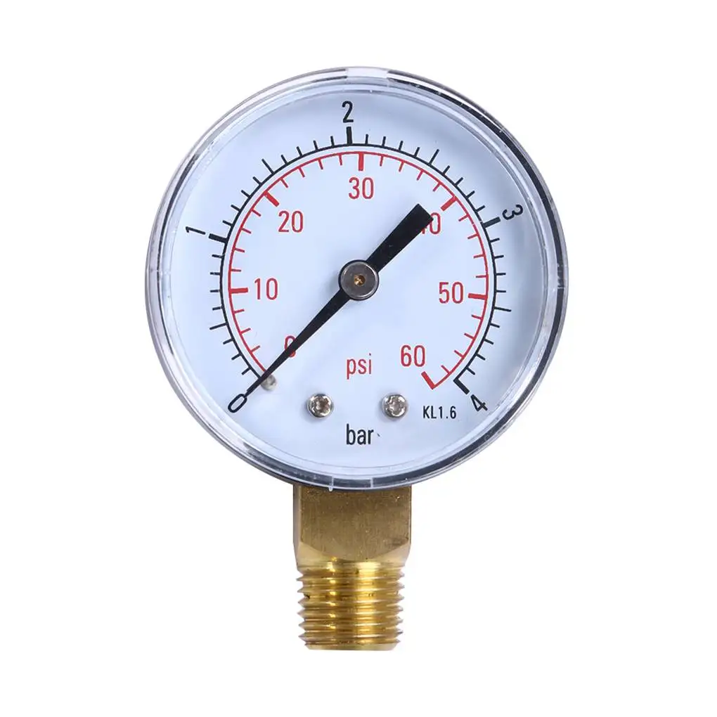 50mm Water Pressure Meter Thread Mount Oil Pressure Gauge Air Compressor Manometer Tester TS-50-4bar 0-4bar 0-60psi BSPT