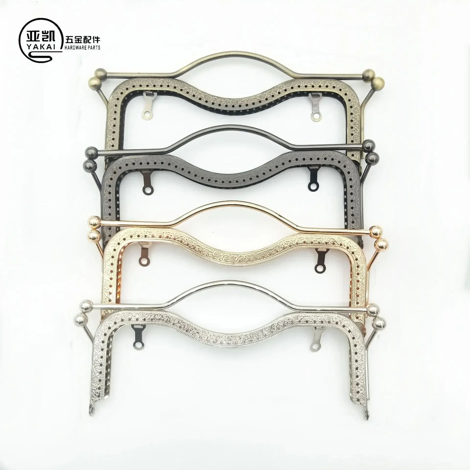 20.5CM Concave Rectangle Retro Metal Handle Clutch Bag Kiss Clasp Lock Purse Frame For Bag Handbag Craft Bag Sew Accessories