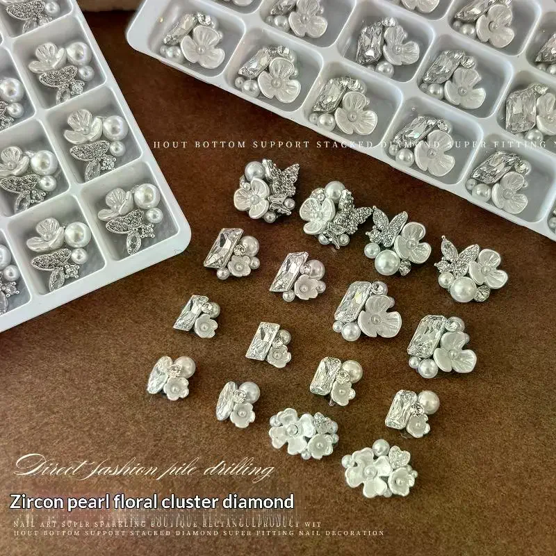 【Nuovo】 1 pz zircone perla unghie diamante unghie decorazione unghie strass lucidi gemme per unghie gioielli fascino per unghie accessori fai da te