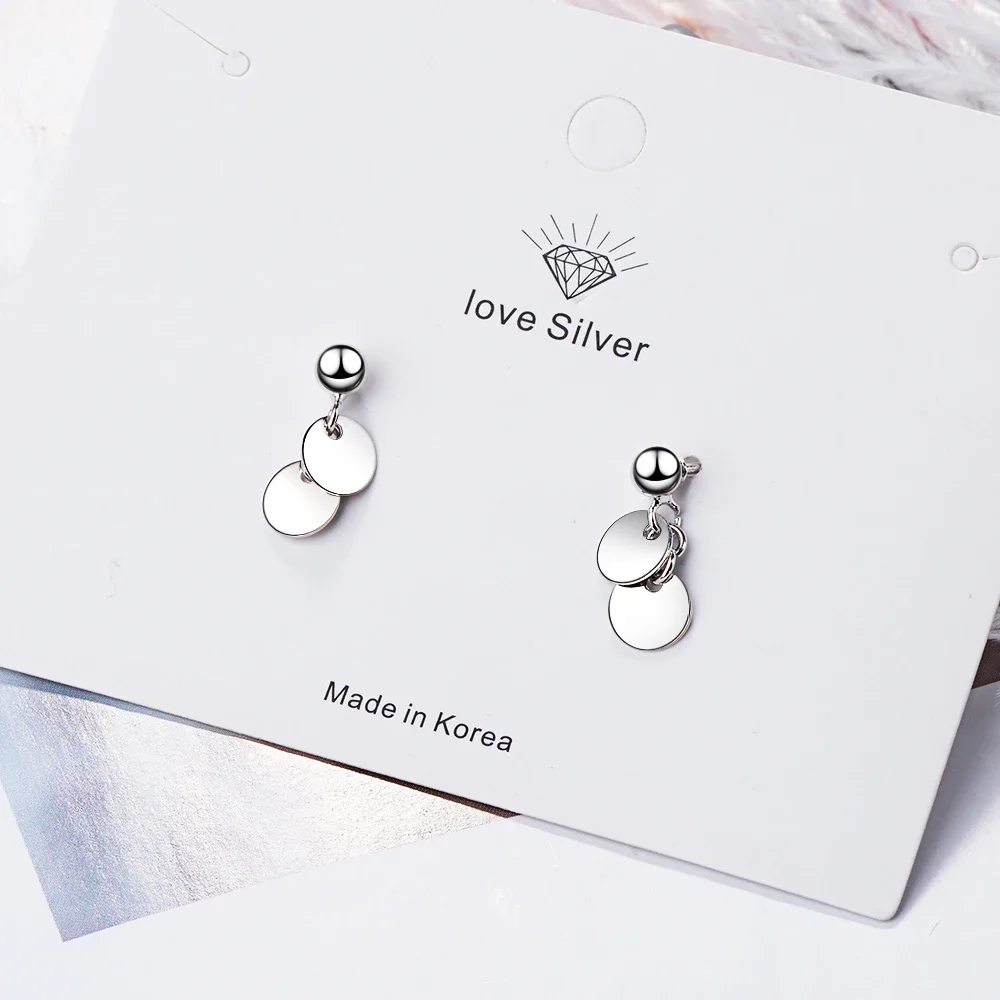 Mini Exquisite Design 925 Sterling Silver Round Spot Tassel Earrings for Women Pendientes Oorbellen Bijoux Femme
