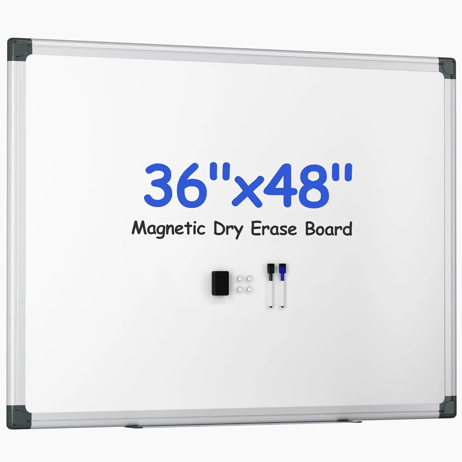 

Magnetic Whiteboard 36x48 Inches with Aluminum Frame, Eraser, Markers & Pins for Office, Classroom, Home Use