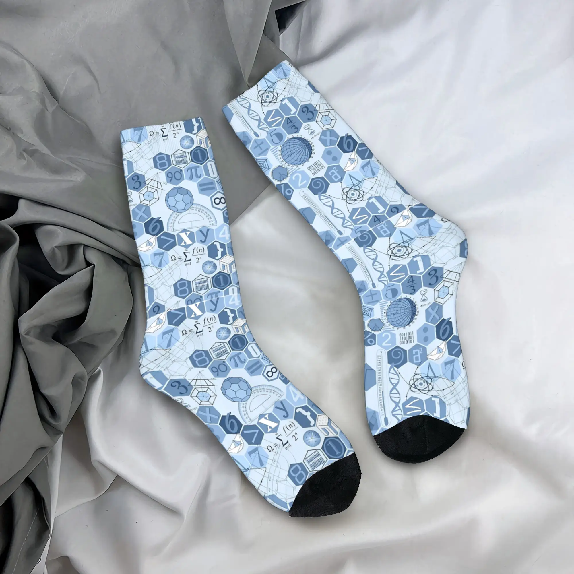 

Math In Color Navy Stockings Custom Funny Socks Autumn Anti Skid Socks Women Men Running Sports Soft Socks