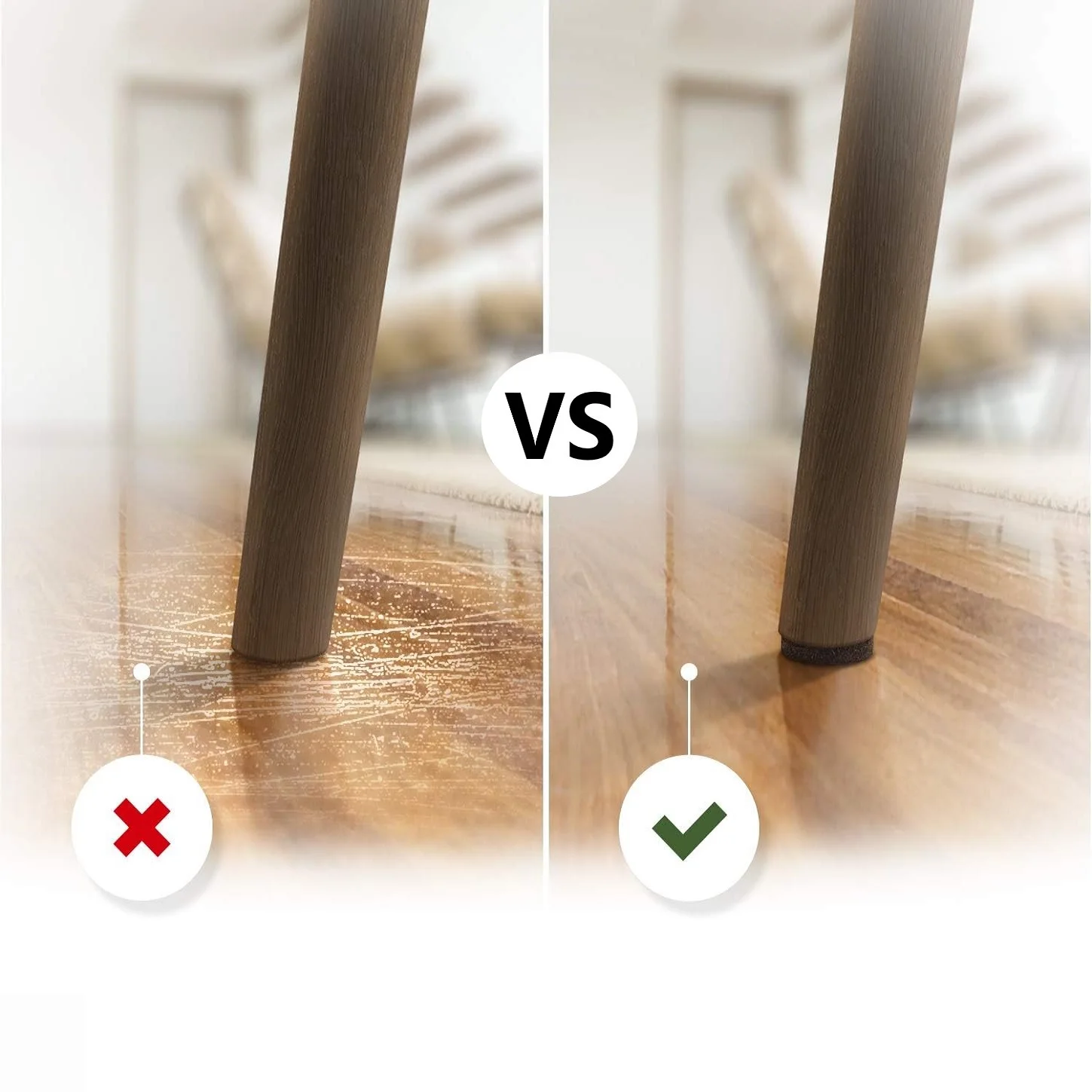 แผ่นรองเฟอร์นิเจอร์สักหลาดมีกาวในตัว 56 ชิ้น - แผ่นป้องกันพื้นกันรอยขีดข่วน สีน้ําตาล