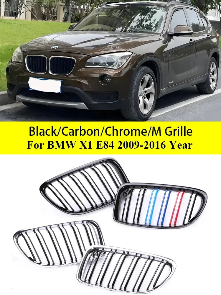 

Передняя переоборудованная гоночная решетка, хромированный черный бампер, цветная решетка M для BMW X1 E84 2009-2016, замена SDrive XDrive
