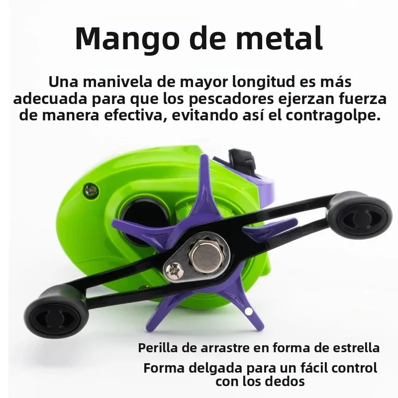 Carrete de Baitcasting Huidiao – Perfil bajo y frenado de 10 imanes - imagen 2