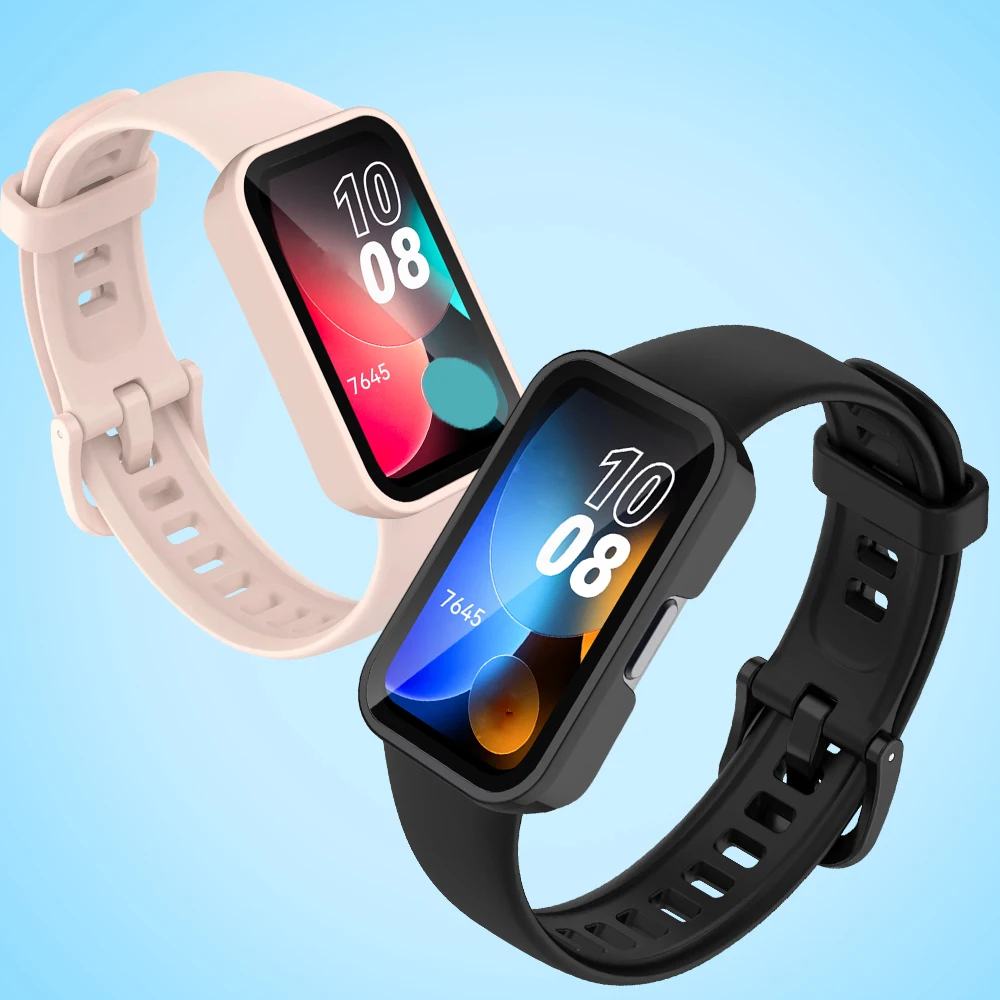 Custodia protettiva per schermo per HUAWEI Band 9/8, paraurti per PC ultrasottile e copertura per il viso in vetro temperato