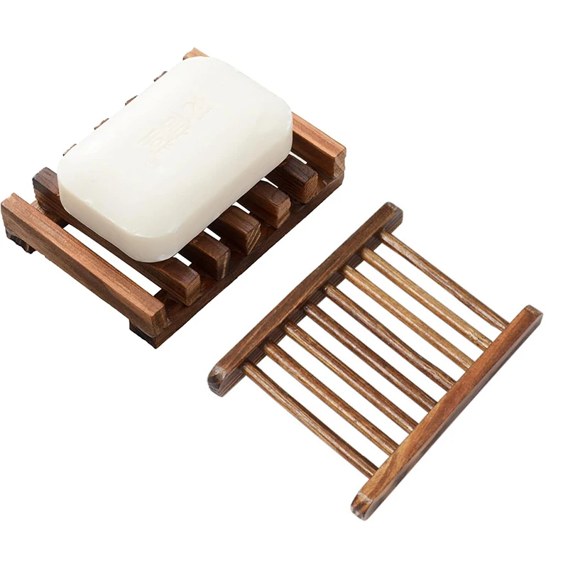 Wooden Soap Holder Prevent Mildew Drain Soap Tray Dishes Bath Soap Natural Bamboo Storage Rack Bathroom Washroom Supplies