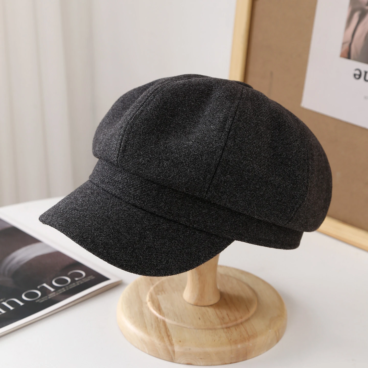 Wintermütze für Damen – kältebeständige Mütze im Maler-Stil, verdickte achteckige Zeitungsjungenmütze, Vintage-Warmhalte-Winter-Kopfbedeckung, neu