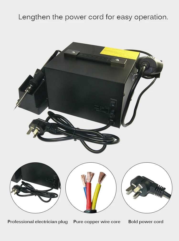 SAIKE-Estação Elétrica De Retrabalho, Ferro De Solda De Eletricidade, Temperatura Constante Ajustável, Pistola De Calor, 852D ++, 2in 1