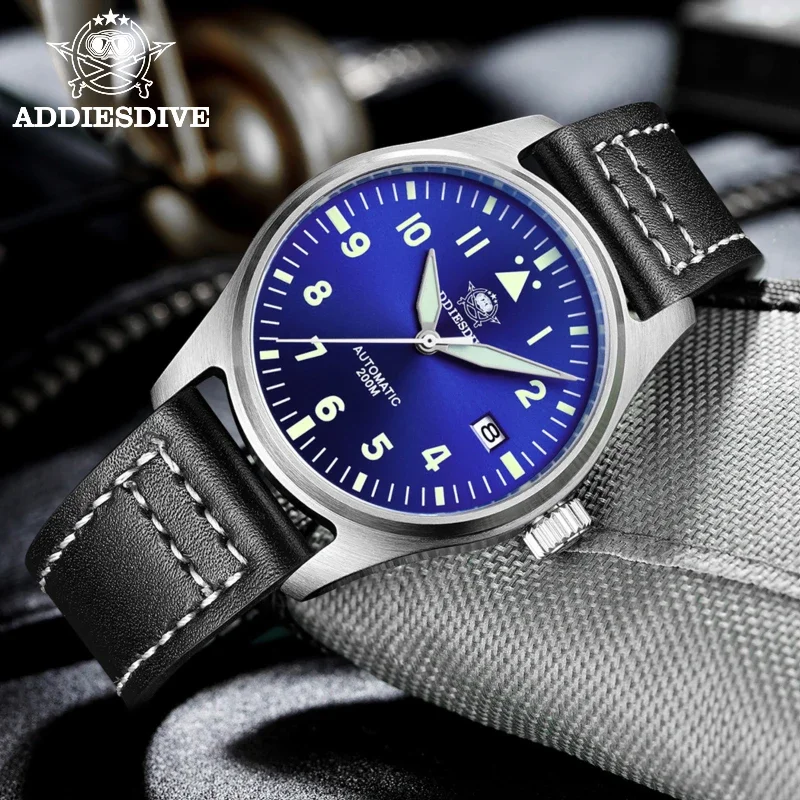 ADDIESDIVE Business MY-H2 Men's Automatic Watches 39mm NH35 Stainless Steel 200M Waterproof Wristwatch Luminous Mechanical Watch