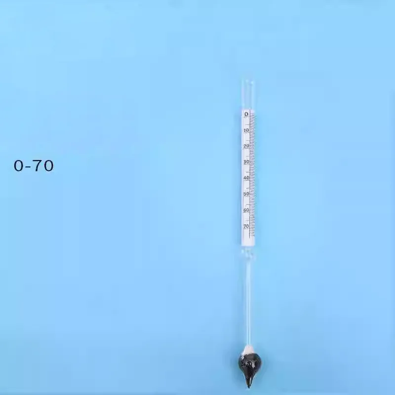 2PCS Glass hydrometer 0-10-20-30-40-50-60-70 degrees Glass float meter Baume meter Baume hydrometer experimental instrument