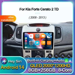 Android 14 Carplay Car Radio Multimedia Video Player For KIA Forte Cerato 2008 2009 2010 2012 Autoradio GPS Navigation DSP 2 Din