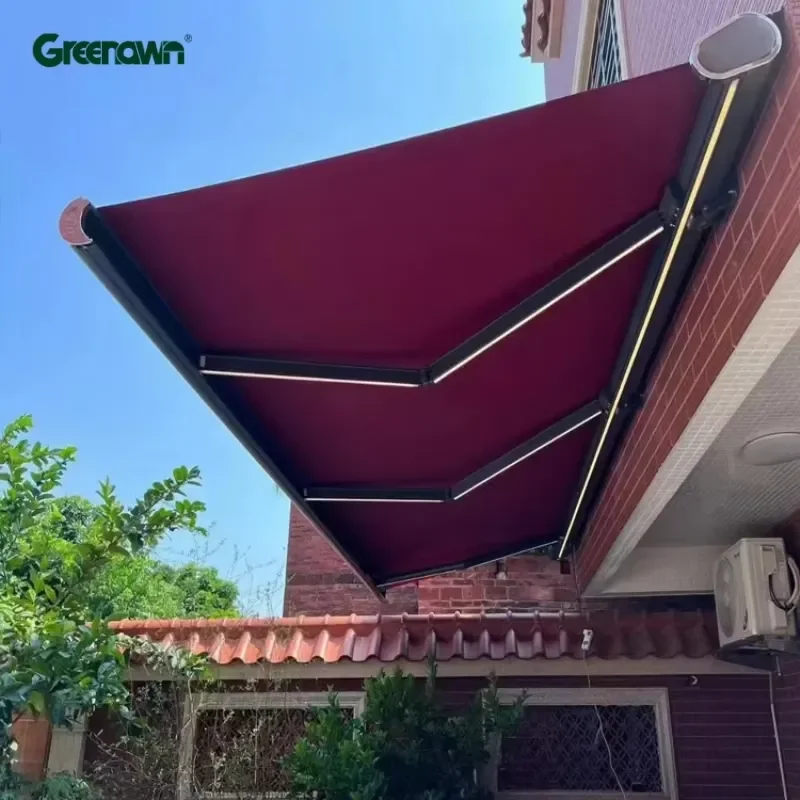Recommended Products Awning Manufacturer Full Cassette Wind Resistant Retractable Smart Motorized Folding Arm 16x13 Awnings