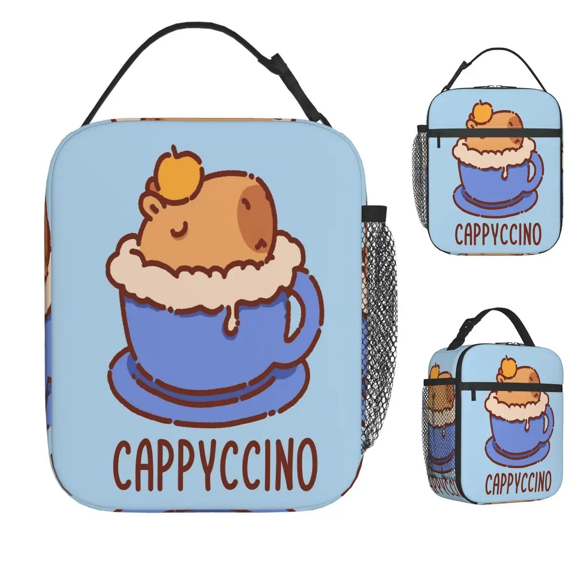 

Capyccino сумка для обеда с животным принтом, офисный ланч-бокс для унисекс, повседневная сумка-тоут с принтом, сумки для еды, водонепроницаемая сумка-холодильник
