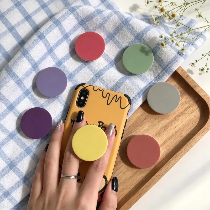 1PCS Solid Matte Phone Grip Stand Expandable Phone Holder for Hand Grip & Desktop Viewing Modern Minimal Cell Phone Accessory