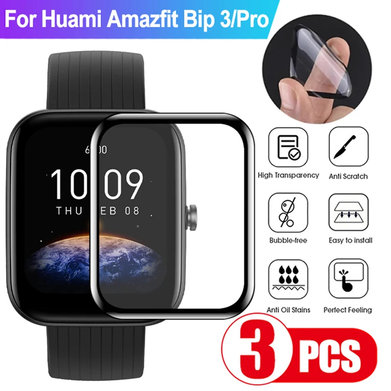 Screen Protector Für Amazfit Bip 3 Pro Bip 3 Smartwatch HD Klar Weiche Glas Film Für Amazfit Bip 3 Pro schutz Film Zubehör