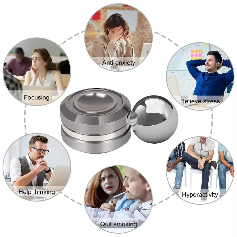 Metal Fidget Spinner Toys Magnetic Hand Exerciser Rotary Gyro Fingertip Toy Interesting Interactive Orbital Fidget Spinner Toy