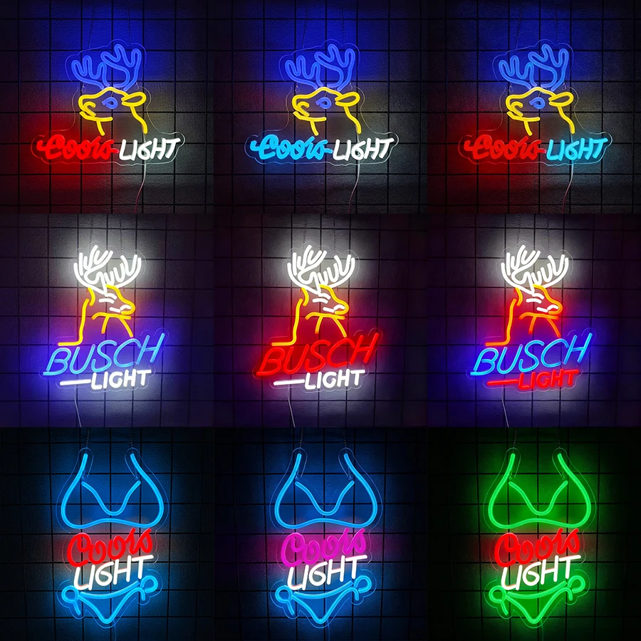 Letrero de Neón Coors Light para Decoración de Pared, Letrero con Luces LED para Dormitorio, Bar, Pub, Luz de Neón para Regalos de Navidad y Cumpleaños