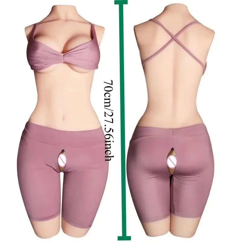 

Extra small size open crotch panties small solid silicone half-body doll clothes tight yoga uniform two-piece set erotic underwe
