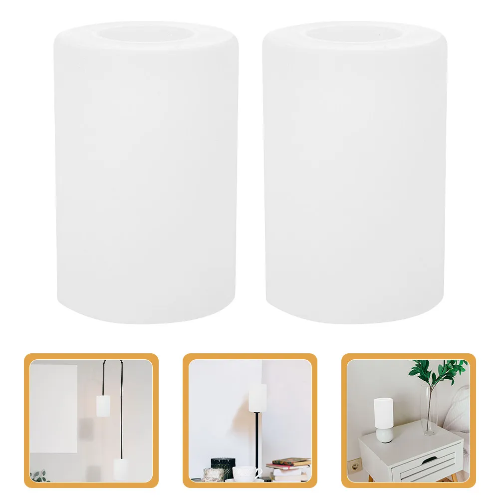 

2Pcs Glass Lampshades Cylindrical Modern Lamp Cover Soft Light Diffuser Replacement for Pendant Table Lamp Home Hotel Lighting