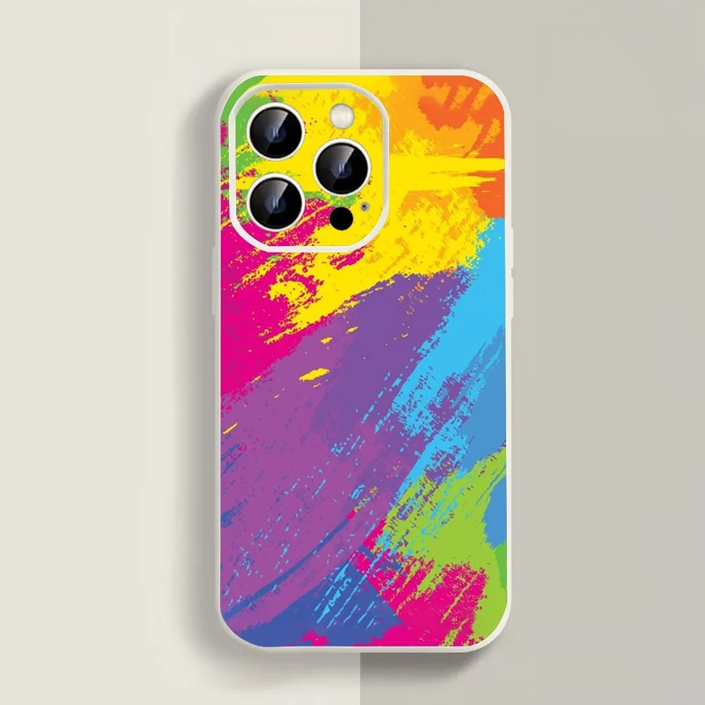 Watercolor Paint Palette Phone Case For Iphone 11 13 14 15 16 Pro Max X Xr Xs Max Se2020 12mini White Cover Case image 3